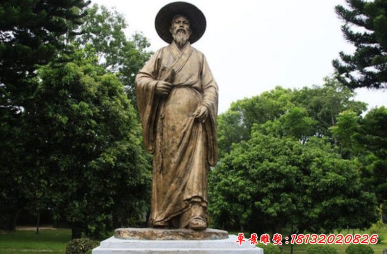 蘇軾人物銅雕,書畫家