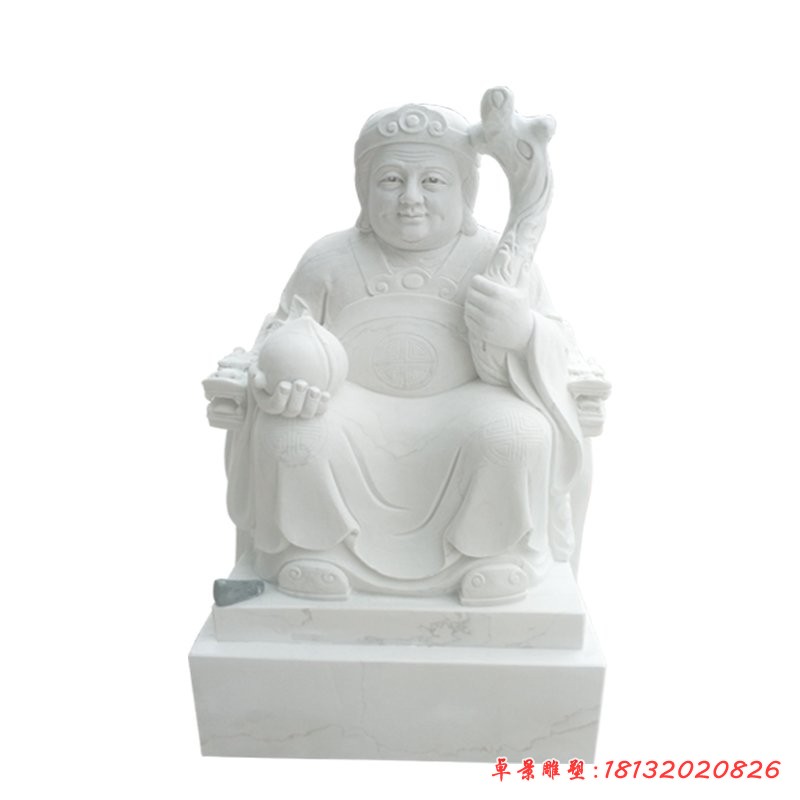 土地婆石雕，漢白玉神像