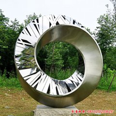 不銹鋼公園圓環雕塑