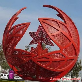 不銹鋼樹(shù)葉雕塑 景觀不銹鋼雕塑